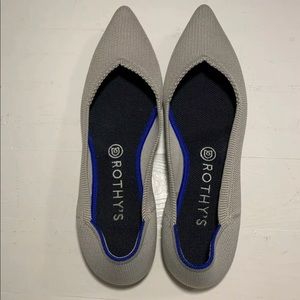 Rothy’s Flax Birdseye Gray Point Flats Size 10.5